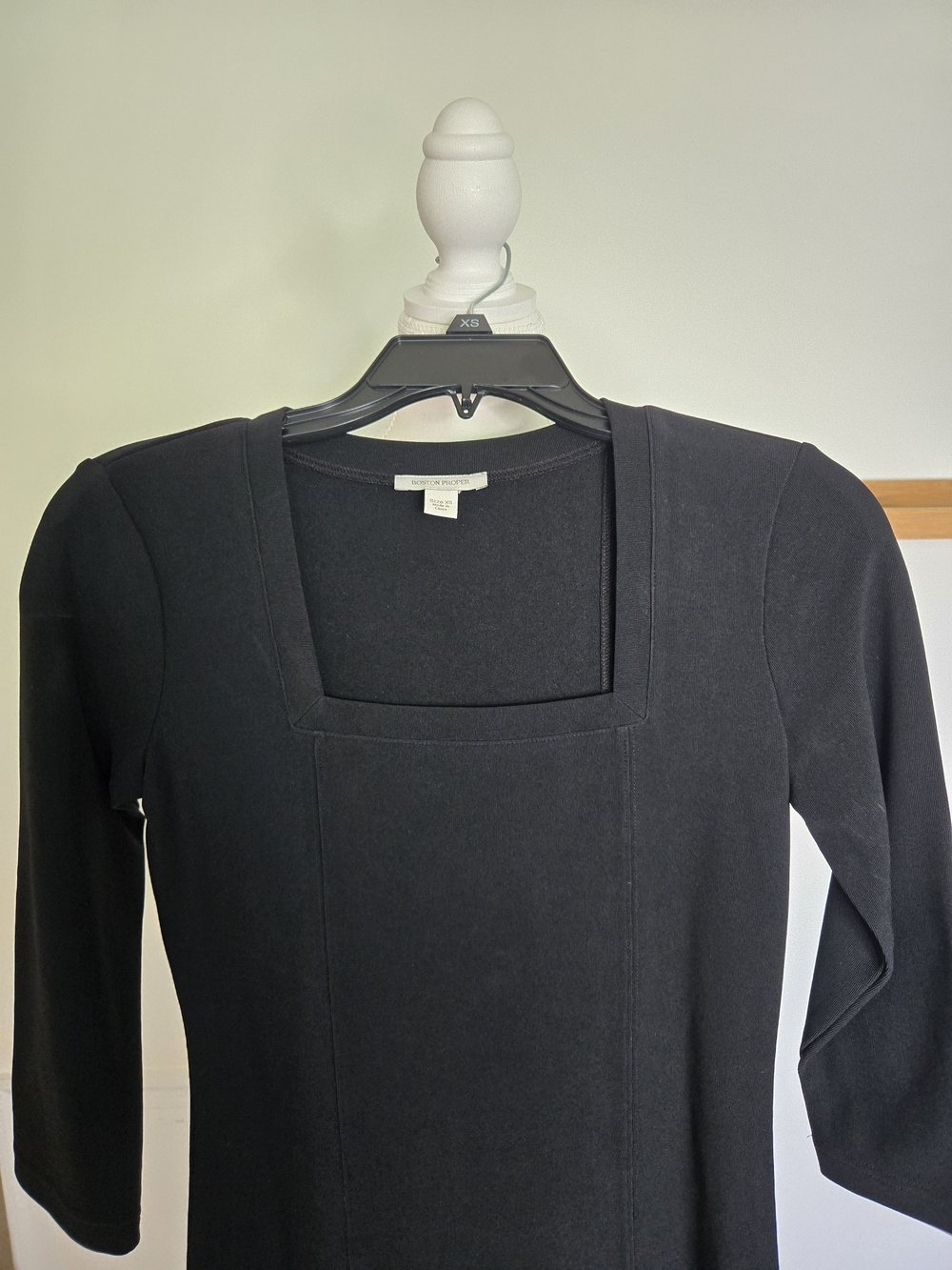 Boston Proper Square Neck Black Sheath Dress - Women's Size XS - Picture 3 of 10